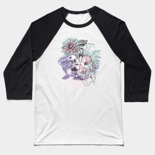 Floral Rabbit Baseball T-Shirt